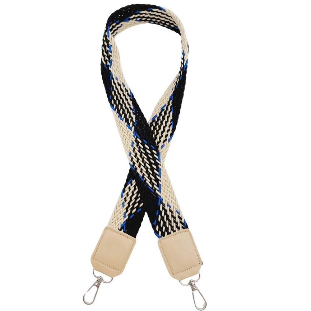 Çanta Aksesuar Ledi Supra Örgü Model Bej Renk Derili Çanta Sapı No:01 Gümüş Metalli