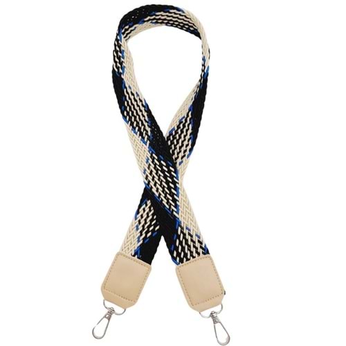 Çanta Aksesuar Ledi Supra Örgü Model Bej Renk Derili Çanta Sapı No:01 Gümüş Metalli