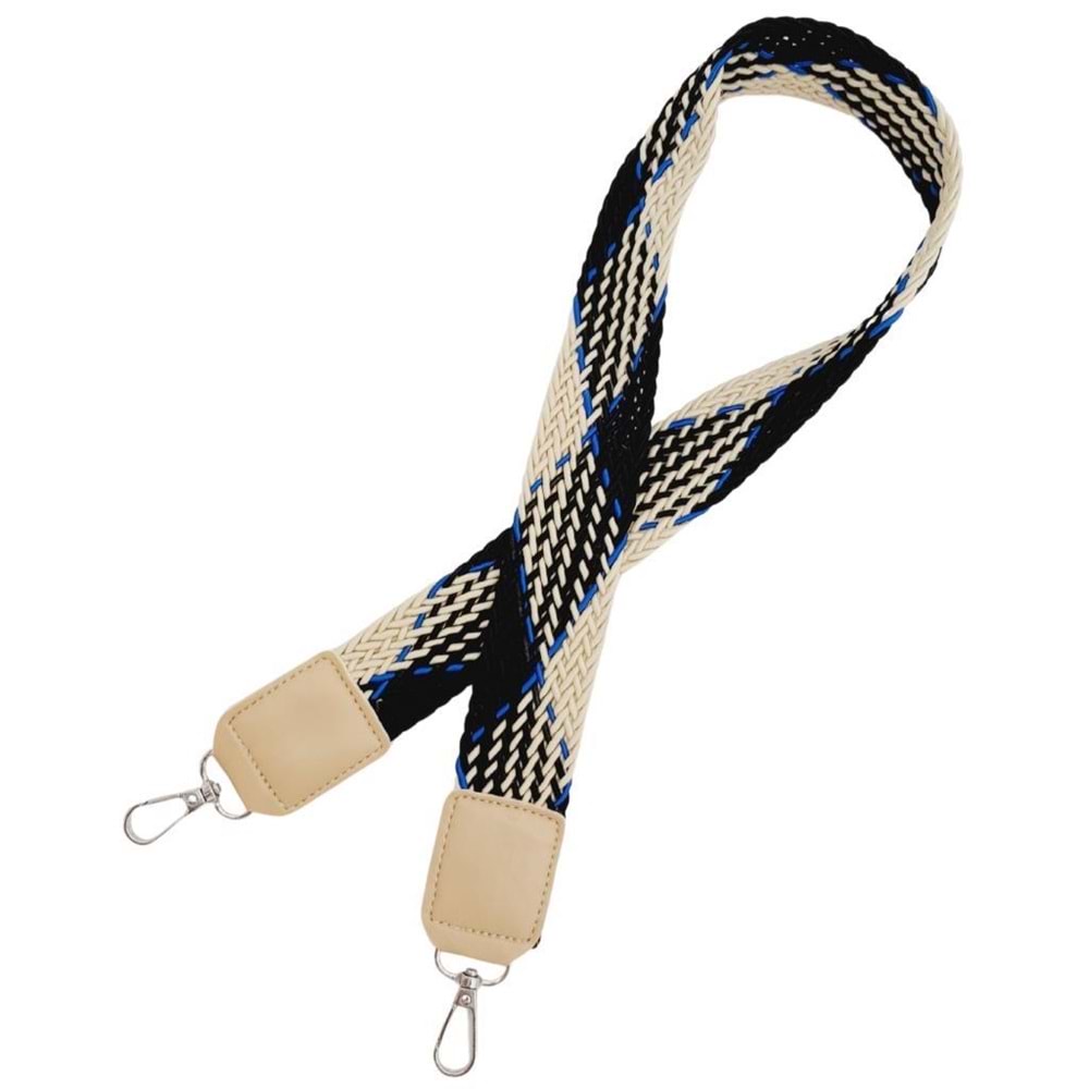 Çanta Aksesuar Ledi Supra Örgü Model Bej Renk Derili Çanta Sapı No:01 Gümüş Metalli