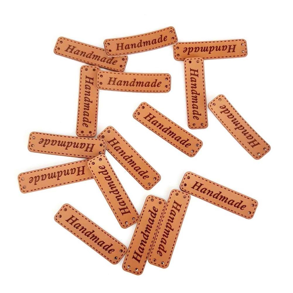 Çanta Aksesuar 10'Lu Suni Deri Klasik Etiket 1X4 Cm