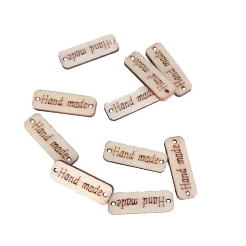 Çanta Aksesuar 10'Lu Ahşap Dikdörtgen Etiket 1X3 Cm No:4