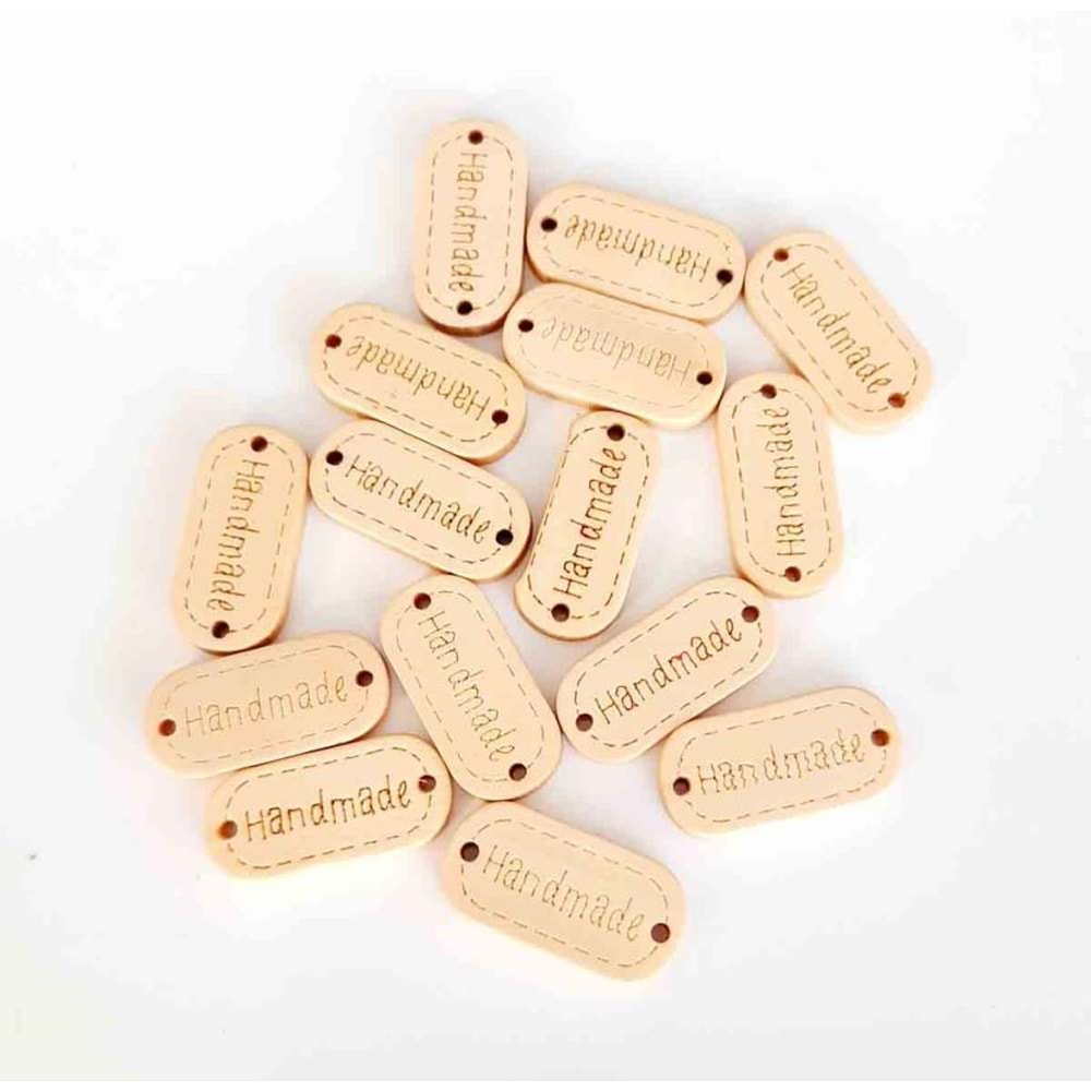 Çanta Aksesuar 10'Lu Ahşap Açık Ton Etiket 1.1X2.35 Cm No:5