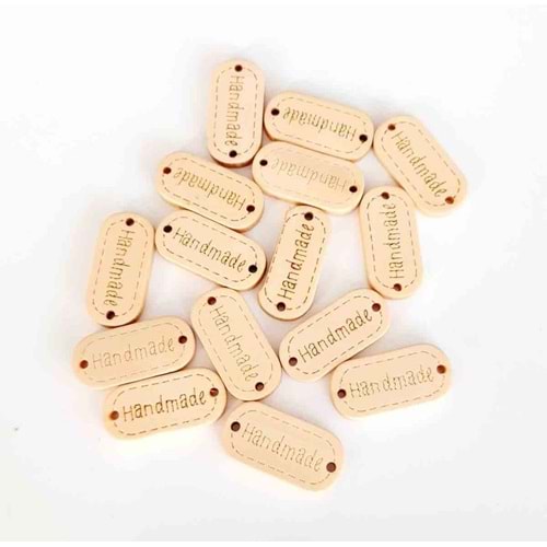 Çanta Aksesuar 10'Lu Ahşap Açık Ton Etiket 1.1X2.35 Cm No:5