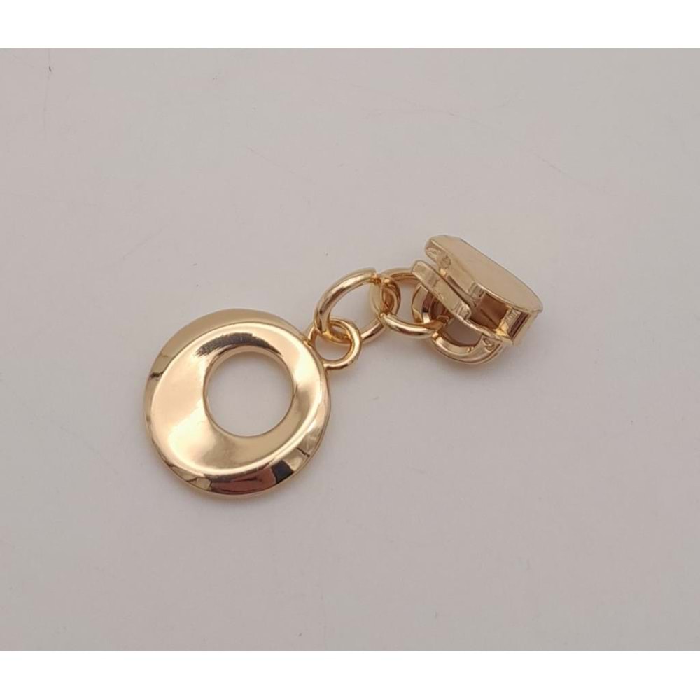 Çanta Aksesuar Light Gold Renk Yuvarlak Tutmalı Fermuar Başı