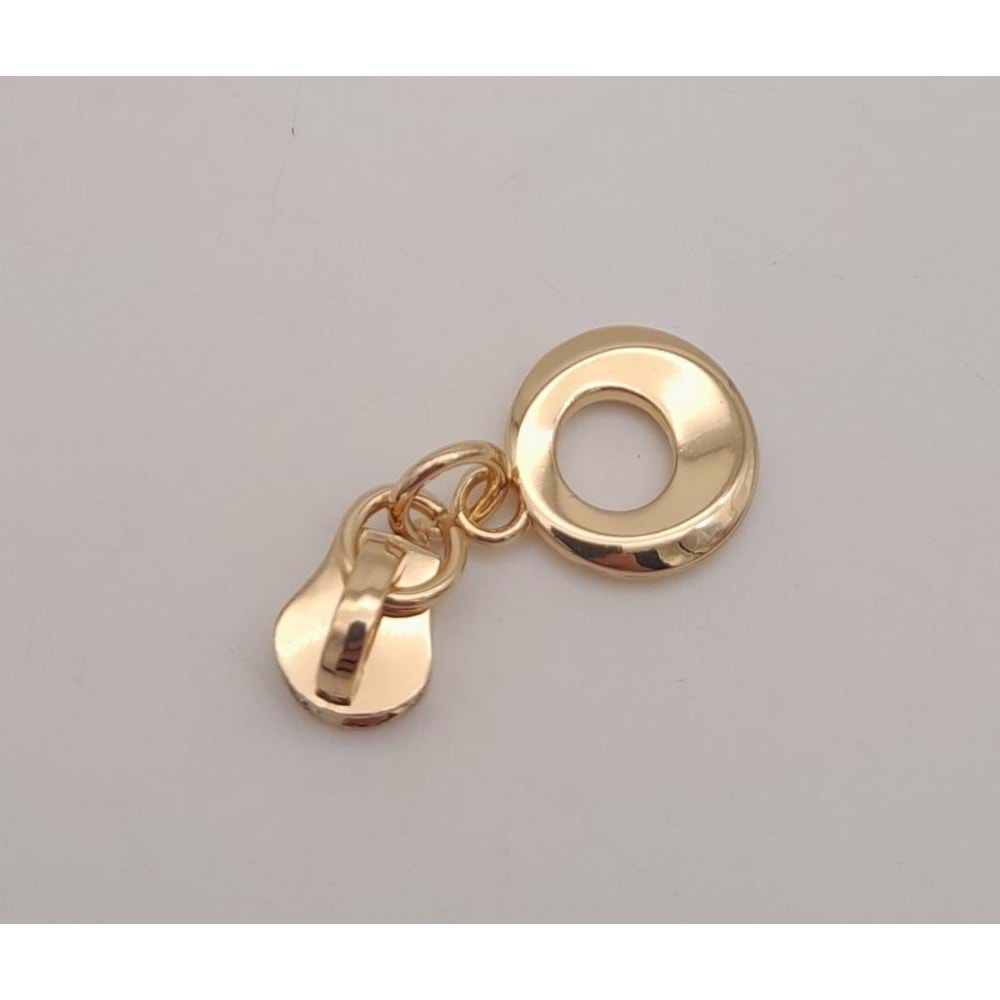 Çanta Aksesuar Light Gold Renk Yuvarlak Tutmalı Fermuar Başı