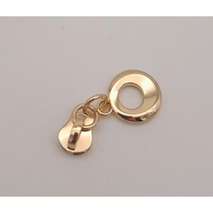 Çanta Aksesuar Light Gold Renk Yuvarlak Tutmalı Fermuar Başı