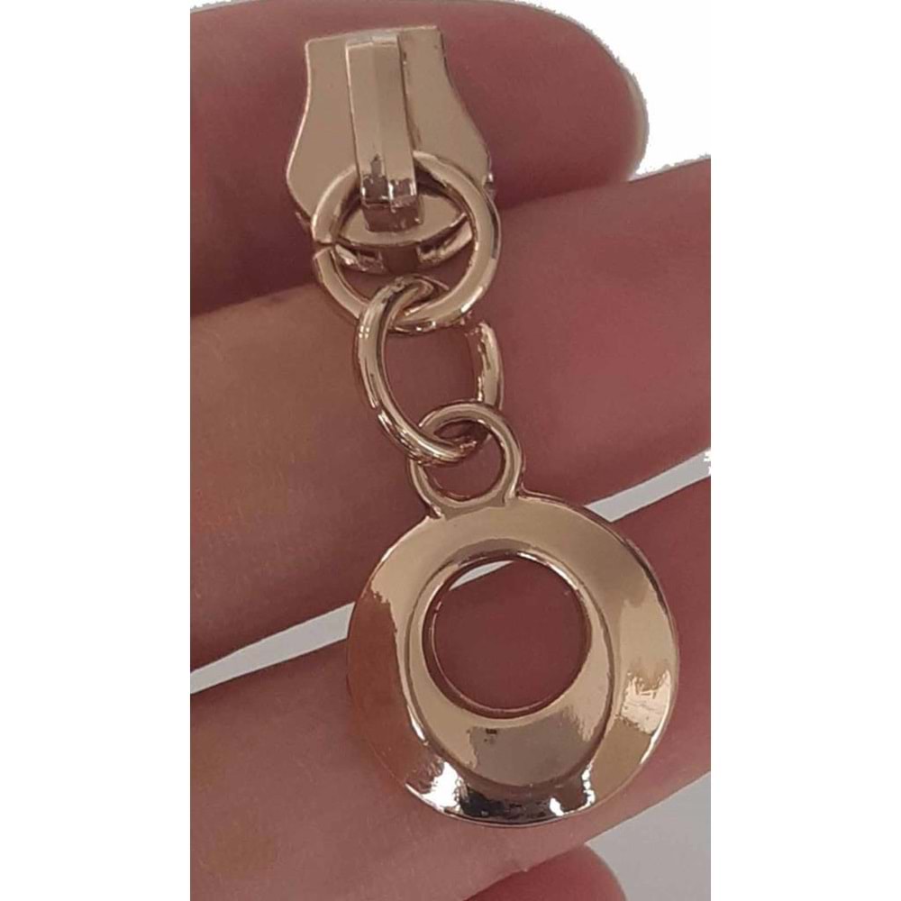Çanta Aksesuar Light Gold Renk Yuvarlak Tutmalı Fermuar Başı