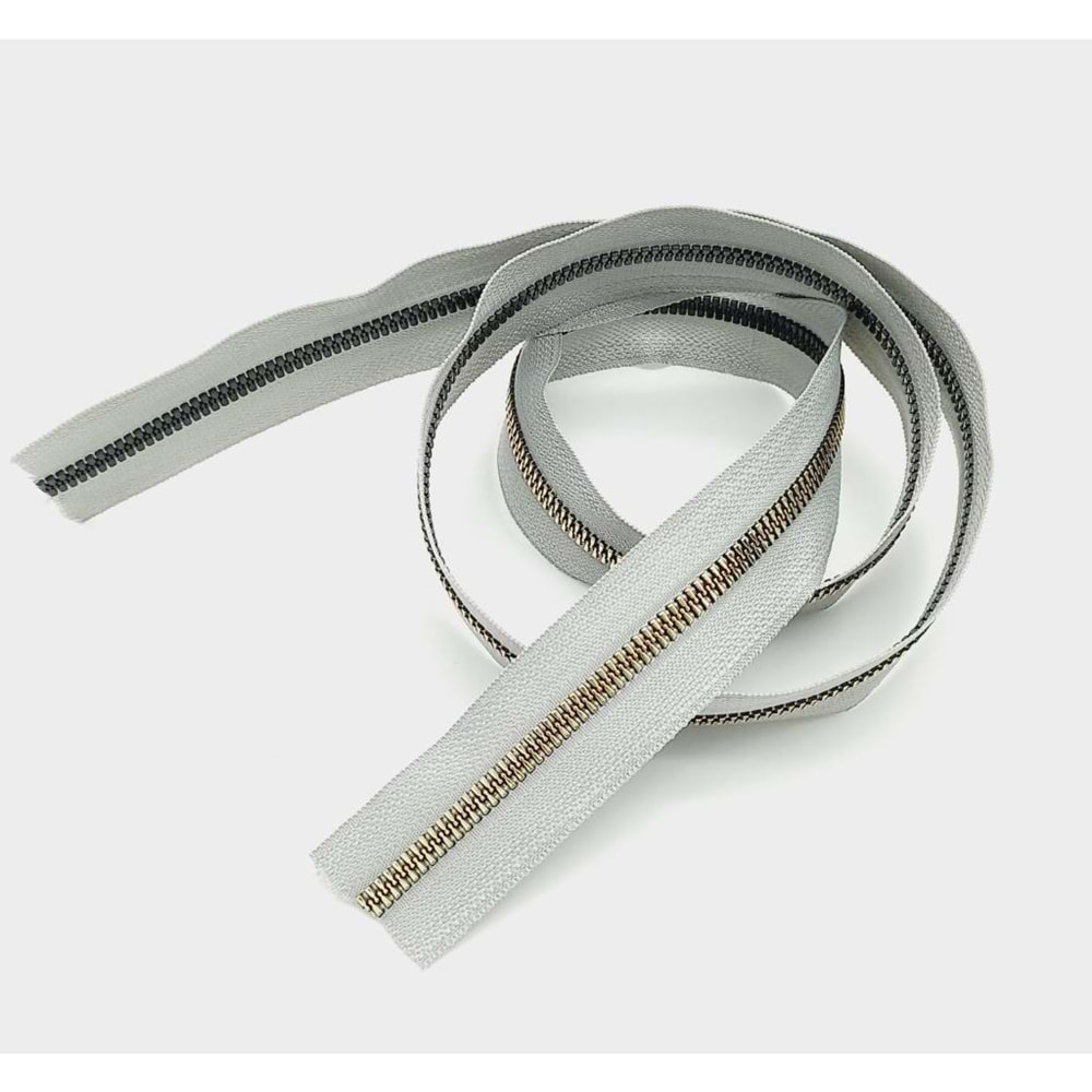 Çanta Aksesuar Ortası Gold Fermuar 100 Cm Açık Gri Renk