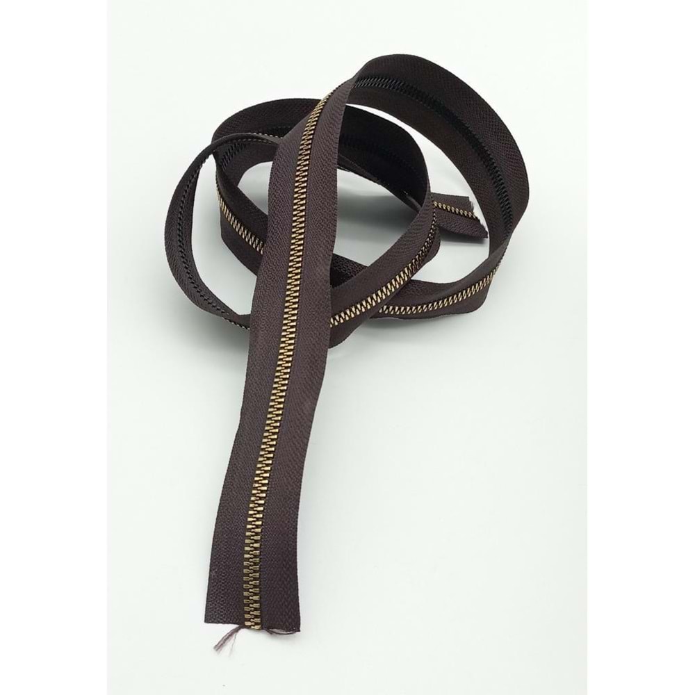 Çanta Aksesuar Ortası Gold Fermuar 100 Cm Kahverengi