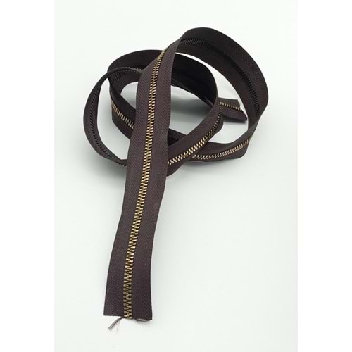 Çanta Aksesuar Ortası Gold Fermuar 100 Cm Kahverengi