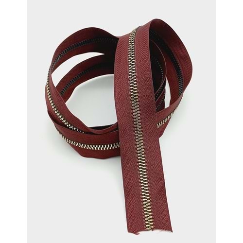 Çanta Aksesuar Ortası Gold Fermuar 100 Cm Bordo Renk