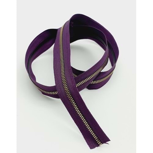 Çanta Aksesuar Ortası Gold Fermuar 100 Cm Mor Renk