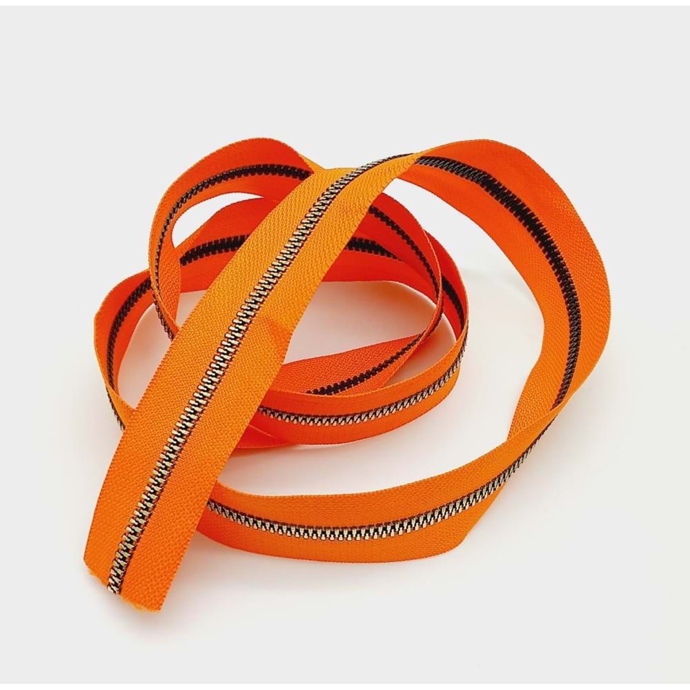 Çanta Aksesuar Ortası Gold Fermuar 100 Cm Turuncu Renk