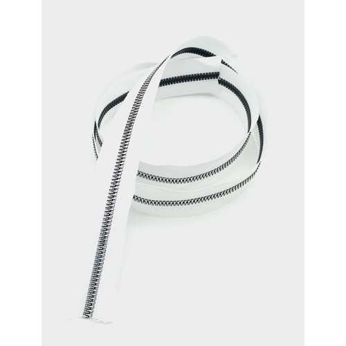 Çanta Aksesuar Ortası Gümüş Fermuar 100 Cm Beyaz Renk