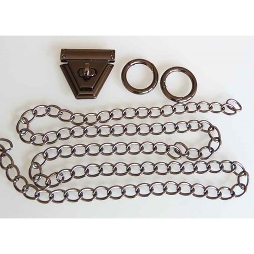 Çanta Aksesuar Füme Renk Zincir Set