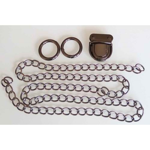 Çanta Aksesuar Füme Renk Zincir Set