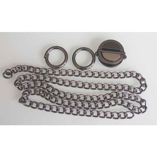 Çanta Aksesuar Füme Renk Çanta Zincir Set