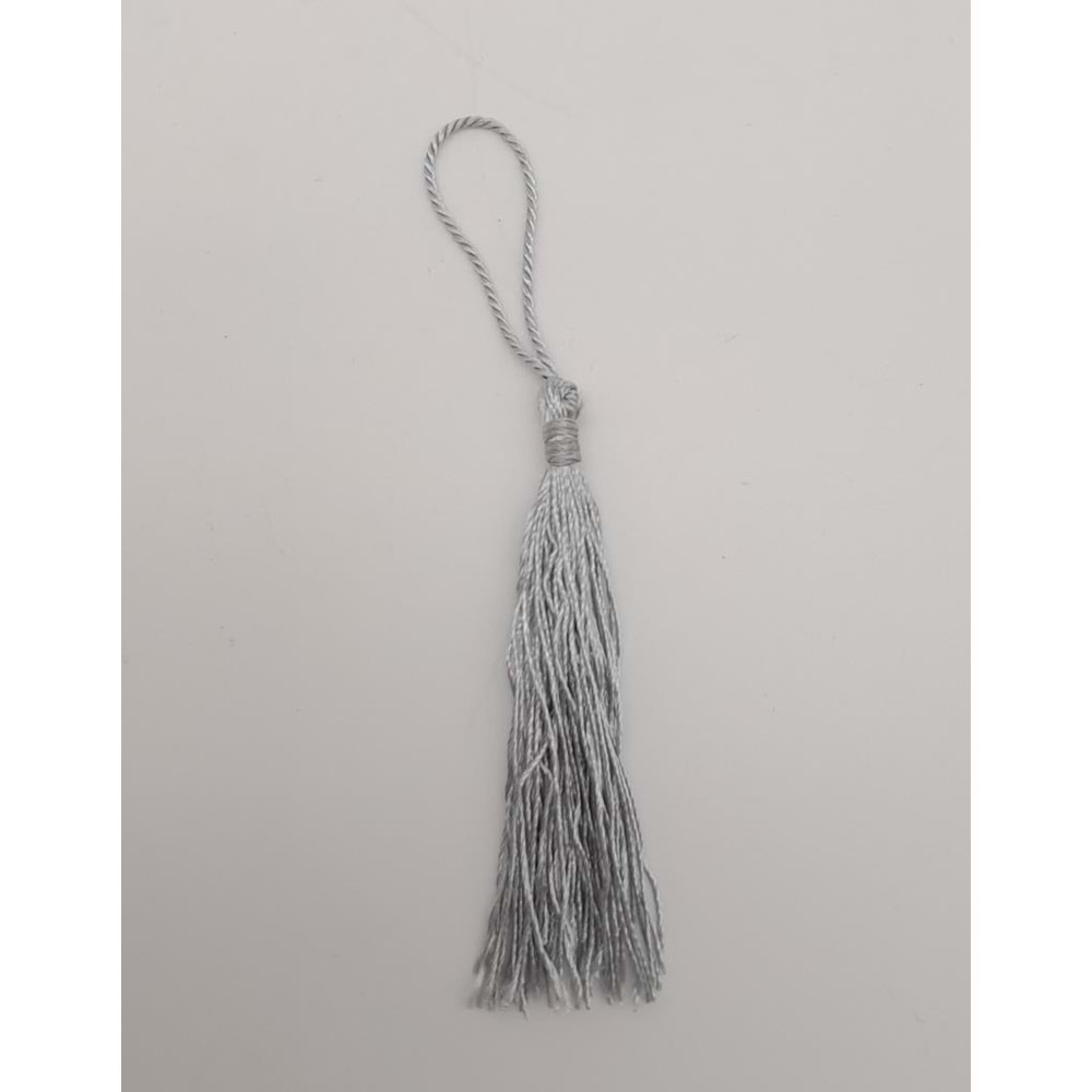 Çanta Aksesuar Gri Renk Floş Püskül 1 Adet