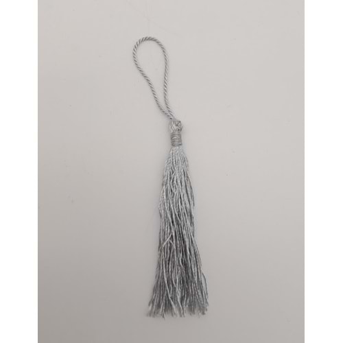 Çanta Aksesuar Gri Renk Floş Püskül 1 Adet