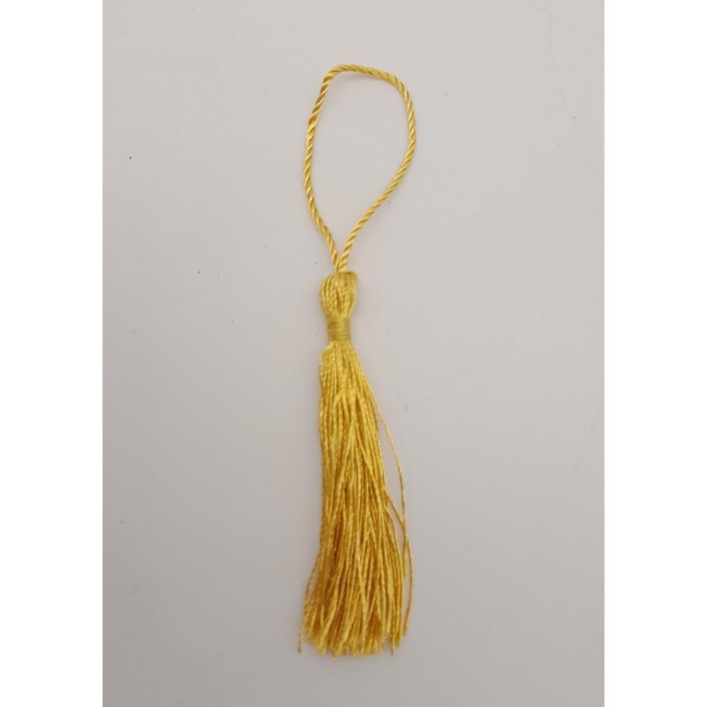 Çanta Aksesuar Hardal Renk Floş Püskül 1 Adet