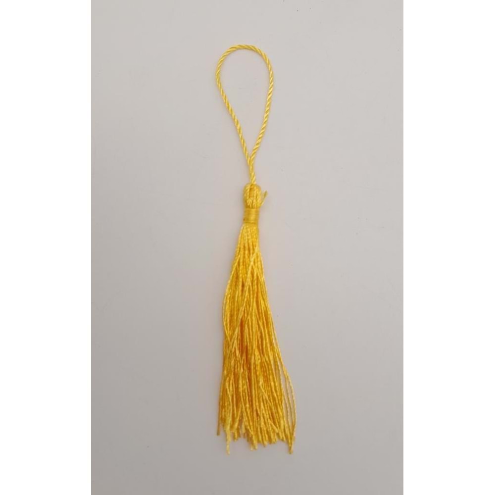 Çanta Aksesuar Sarı Renk Floş Püskül 1 Adet
