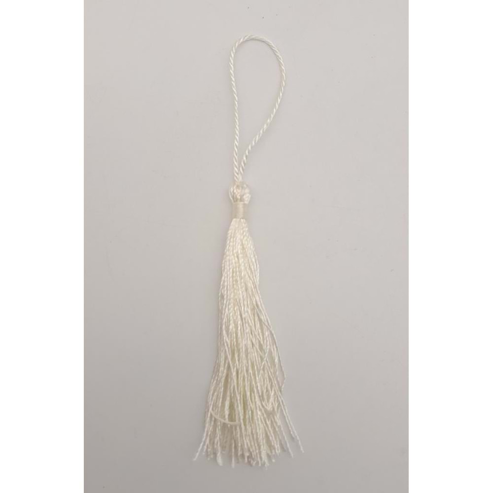 Çanta Aksesuar Krem Renk Floş Püskül 1 Adet