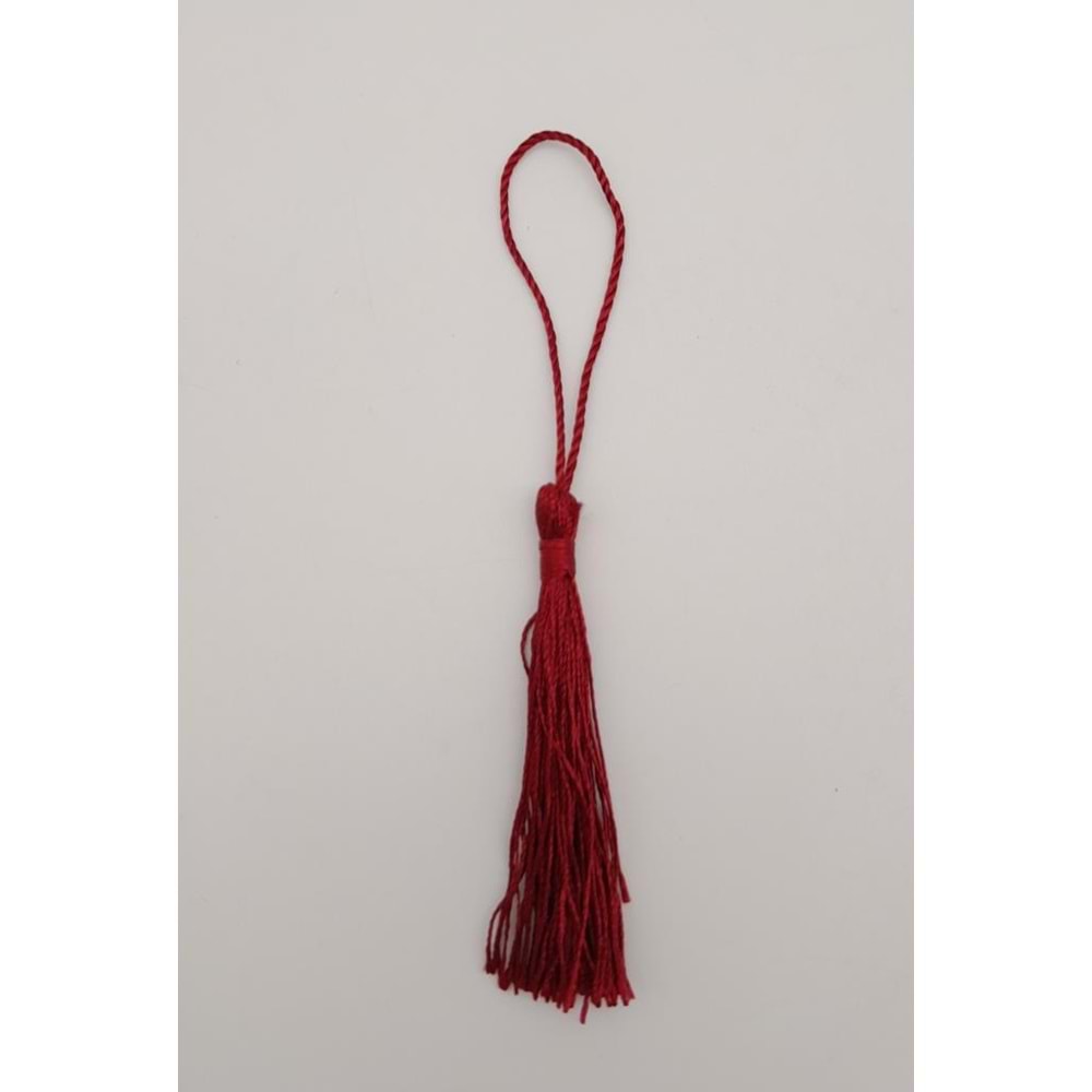 Çanta Aksesuar Bordo Renk Floş Püskül 1 Adet