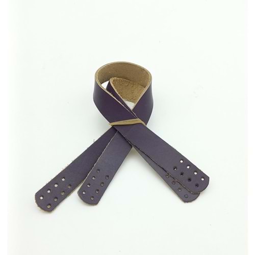Çanta Aksesuar 35X2 Cm Gerçek Deri Çift Sap Mor