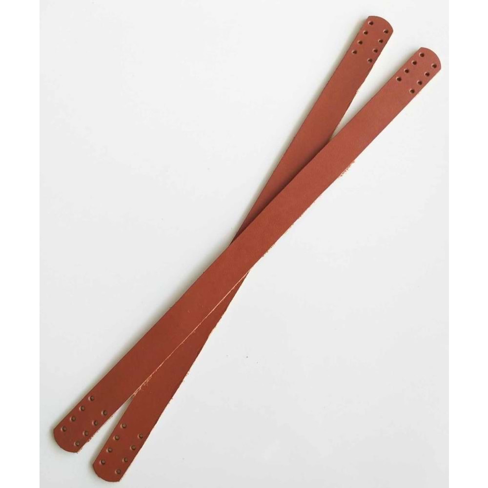 Çanta Aksesuar 35X2 Cm Gerçek Deri Çift Sap Taba Renk
