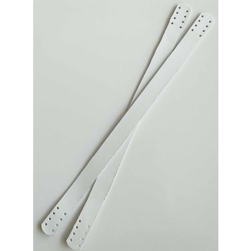Çanta Aksesuar 35X2 Cm Gerçek Deri Çift Sap Beyaz