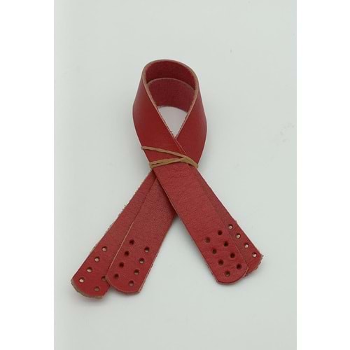 Çanta Aksesuar 35X2 Cm Gerçek Deri Çift Sap Kırmızı