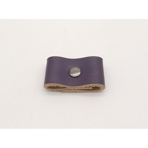 Çanta Aksesuar Mor Gerçek Deri Büzgülük Füme Metalli