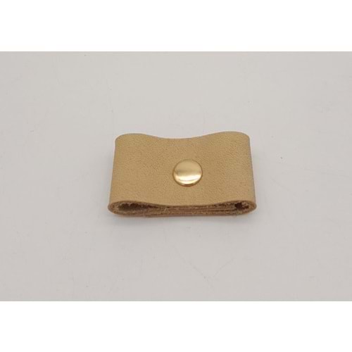 Çanta Aksesuar Ham Doğal Renk Gerçek Deri Büzgülük Light Gold Metalli