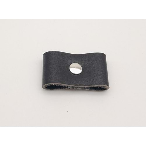 Çanta Aksesuar Siyah Gerçek Deri Büzgülük Gümüş Metalli