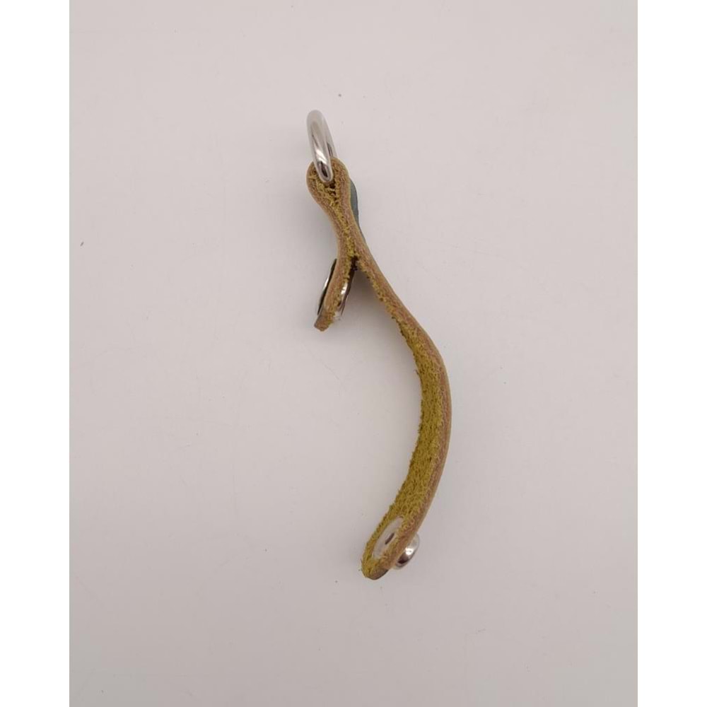 Çanta Aksesuar Yeşil Gerçek Deri Çıtçıtlı Sapucu Böce Gümüş Metalli 1 Adet