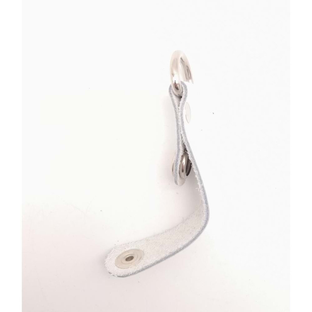 Çanta Aksesuar Beyaz Gerçek Deri Çıtçıtlı Sapucu Böce Gümüş Metalli 1 Adet