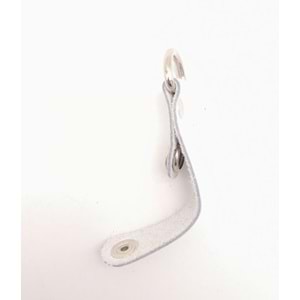 Çanta Aksesuar Beyaz Gerçek Deri Çıtçıtlı Sapucu Böce Gümüş Metalli 1 Adet