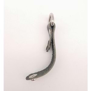 Çanta Aksesuar Gri Gerçek Deri Çıtçıtlı Sapucu Böce Gümüş Metalli 1 Adet