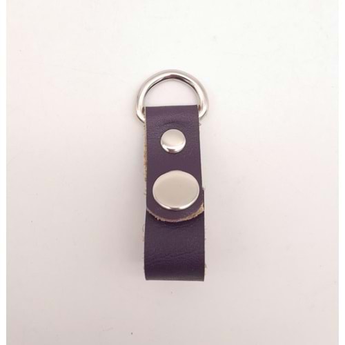 Çanta Aksesuar Mor Gerçek Deri Çıtçıtlı Sapucu Böce Gümüş Metalli 1 Adet