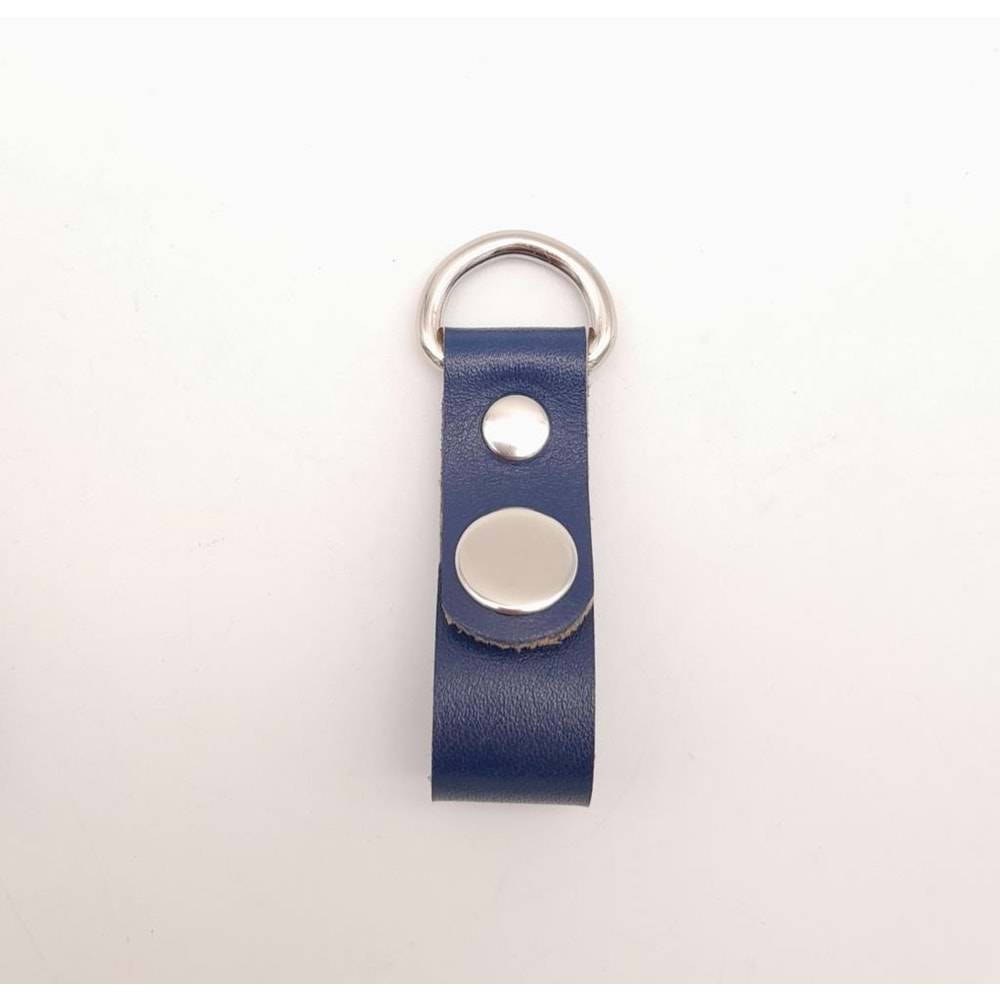 Çanta Aksesuar Lacivert Gerçek Deri Çıtçıtlı Sapucu Böce Gümüş Metalli 1 Adet