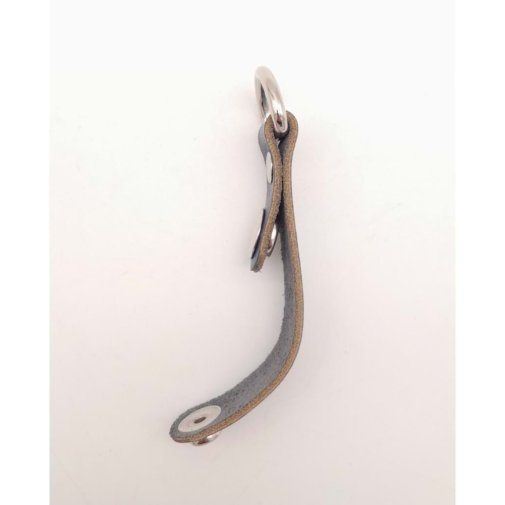 Çanta Aksesuar Lacivert Gerçek Deri Çıtçıtlı Sapucu Böce Gümüş Metalli 1 Adet