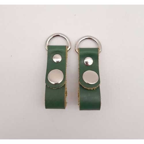 Çanta Aksesuar Yeşil Gerçek Deri Çıtçıtlı Sapucu Böce Gümüş Metalli