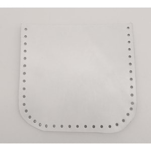 Çanta Aksesuar Beyaz Gerçek Deri 12x12 cm Oval Kenar Cep
