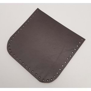 Çanta Aksesuar Kahverengi Gerçek Deri 12x12 cm Oval Kenar Cep