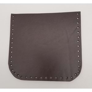 Çanta Aksesuar Kahverengi Gerçek Deri 12x12 cm Oval Kenar Cep