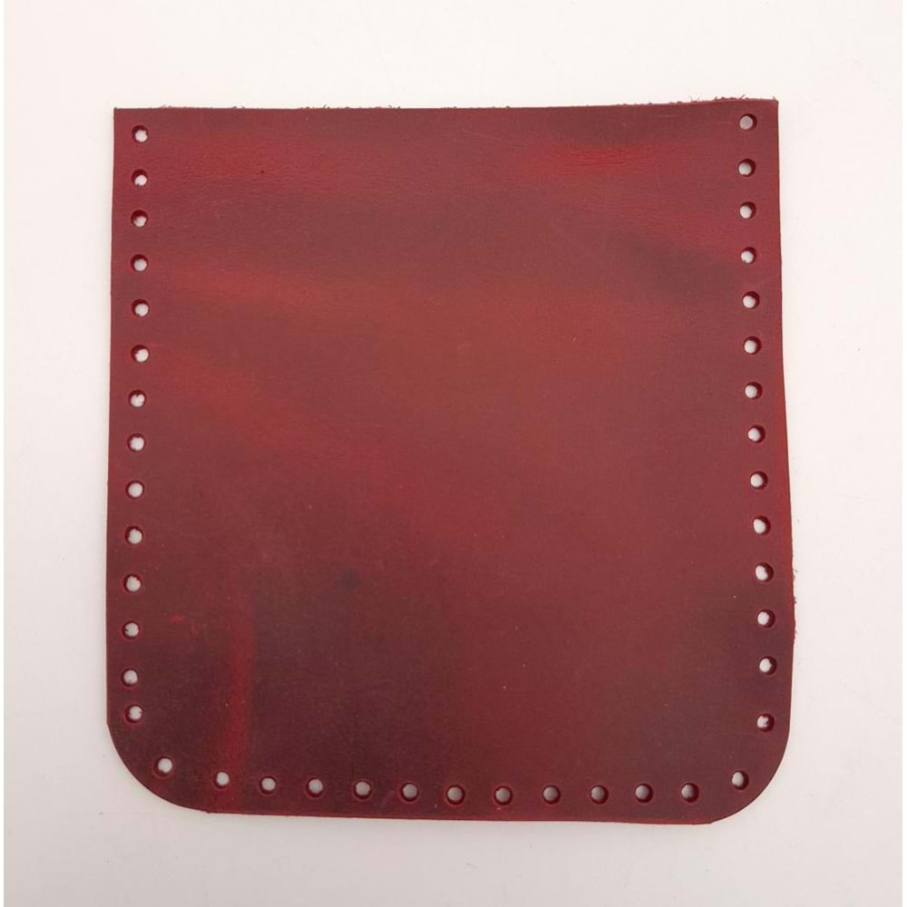 Çanta Aksesuar Crazy Oil Kırmızı Gerçek Deri 12x12 cm Cep