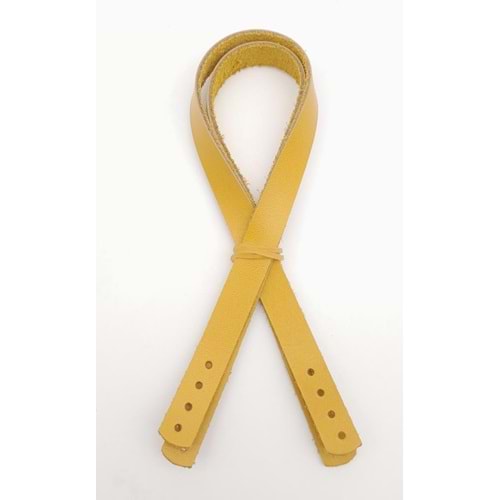 Çanta Aksesuar Gerçek Deri 35x1.2 cm Limon Küfü Renk Çift Çanta Sapı