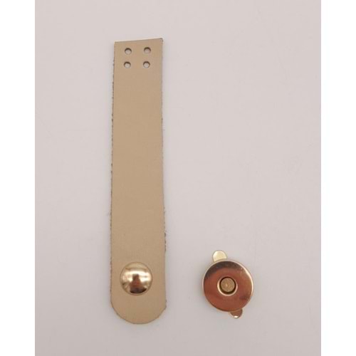 Çanta Aksesuar 11x2 cm Ham Doğal Gerçek Deri Düz Çanta Kapağı Light Gold Metalli