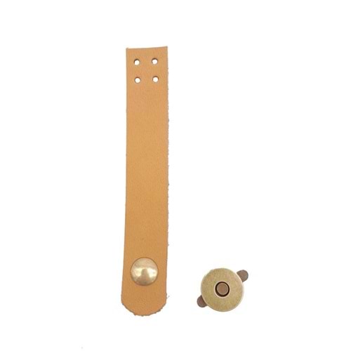 Çanta Aksesuar 11x2 cm Açık Taba Gerçek Deri Düz Çanta Kapağı Antik Metalli