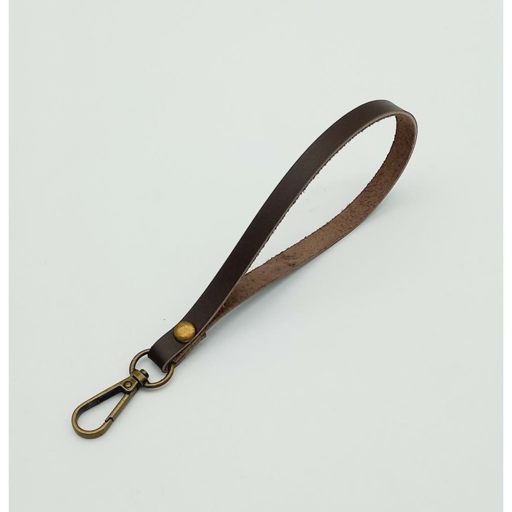 Çanta Aksesuar Gerçek Deri Kahverengi Renk Elcik Antik Metalli